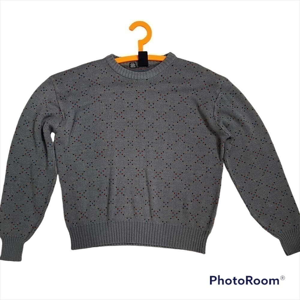 Kennington California Gray Hearts Crew Neck Sweater XL